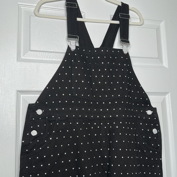 WEWOREWHAT crystal embellished black overalls L NWT - Picture 6 of 13